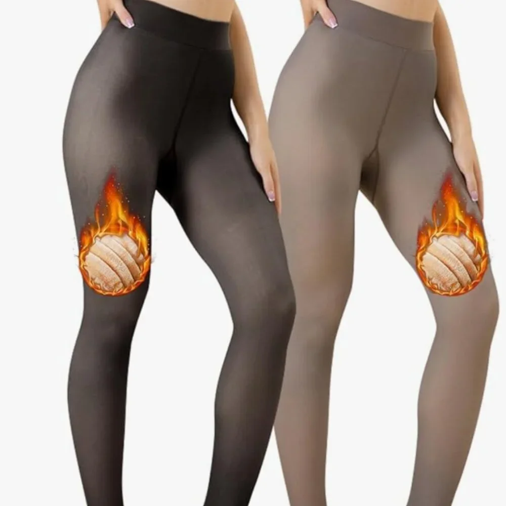 Winter Fleece Lined Tights 2 Pack